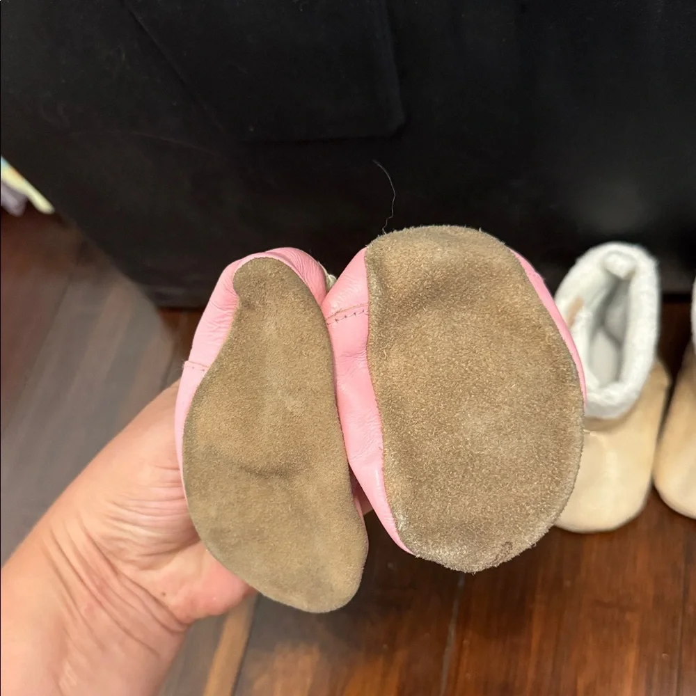 Pink, Brown, and Gold Kids Shoes Set